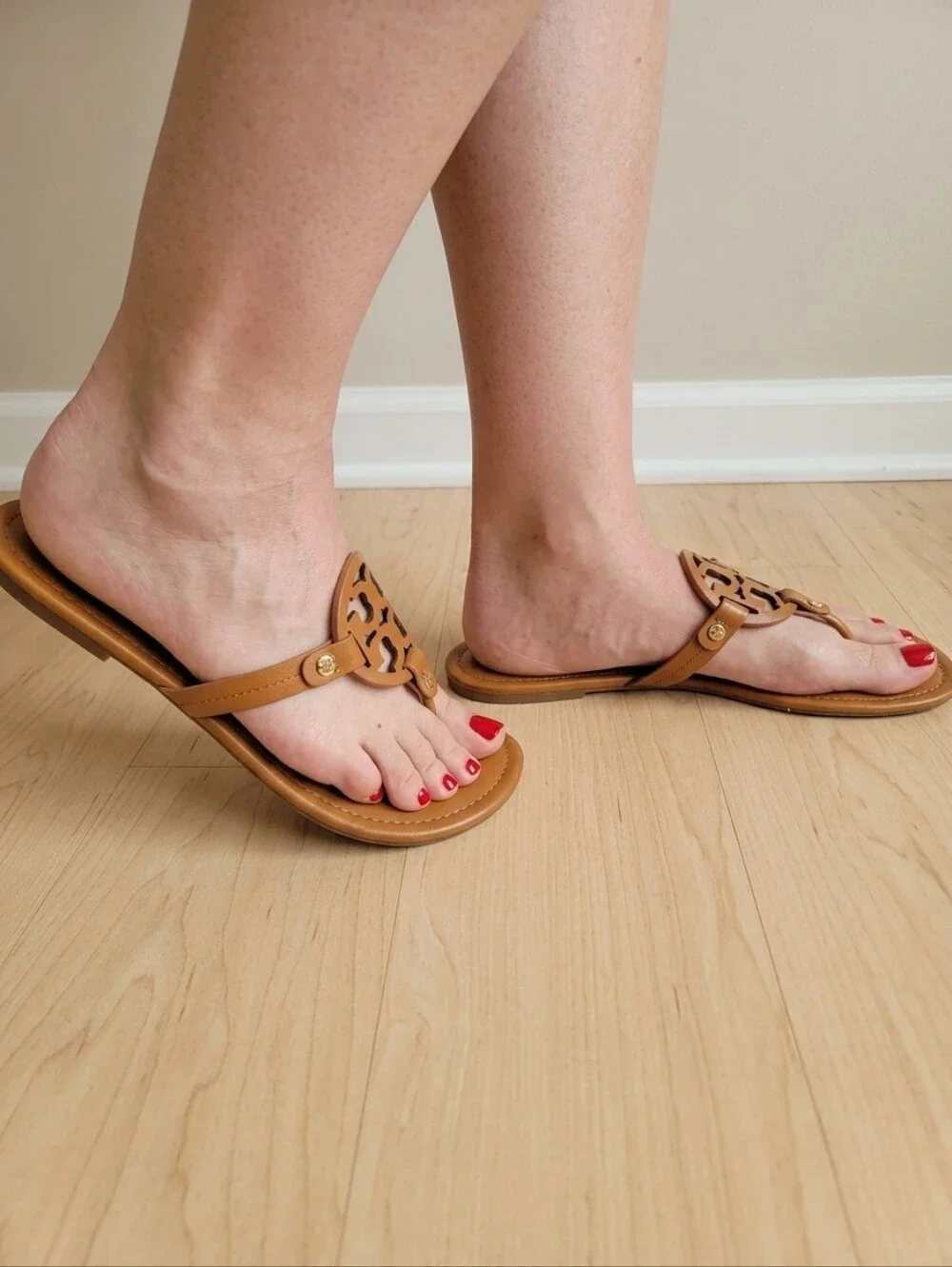 Tory Burch Miller Sandals Vintage Vachetta Size 13